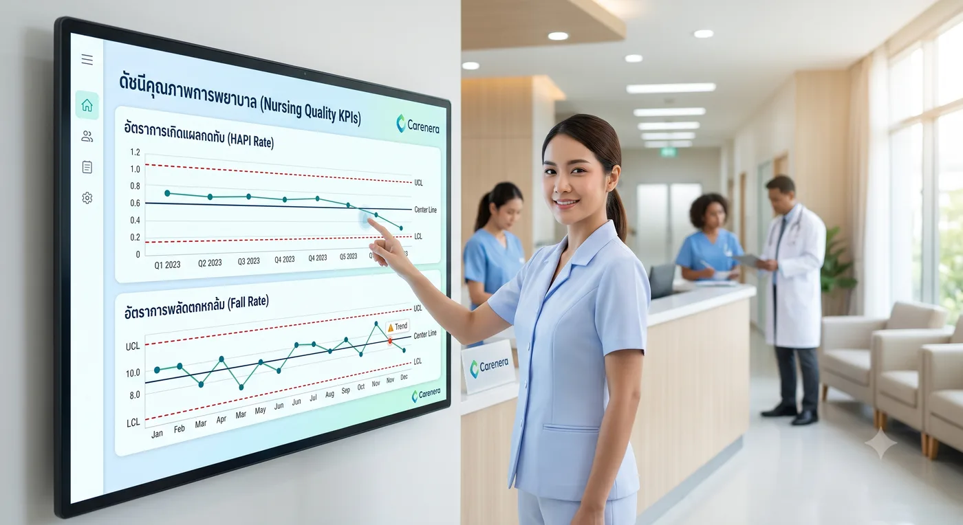 ทำ Process control ตัวชี้วัด Fall / แผลกดทับ ให้ขึ้นจริงด้วย control chart